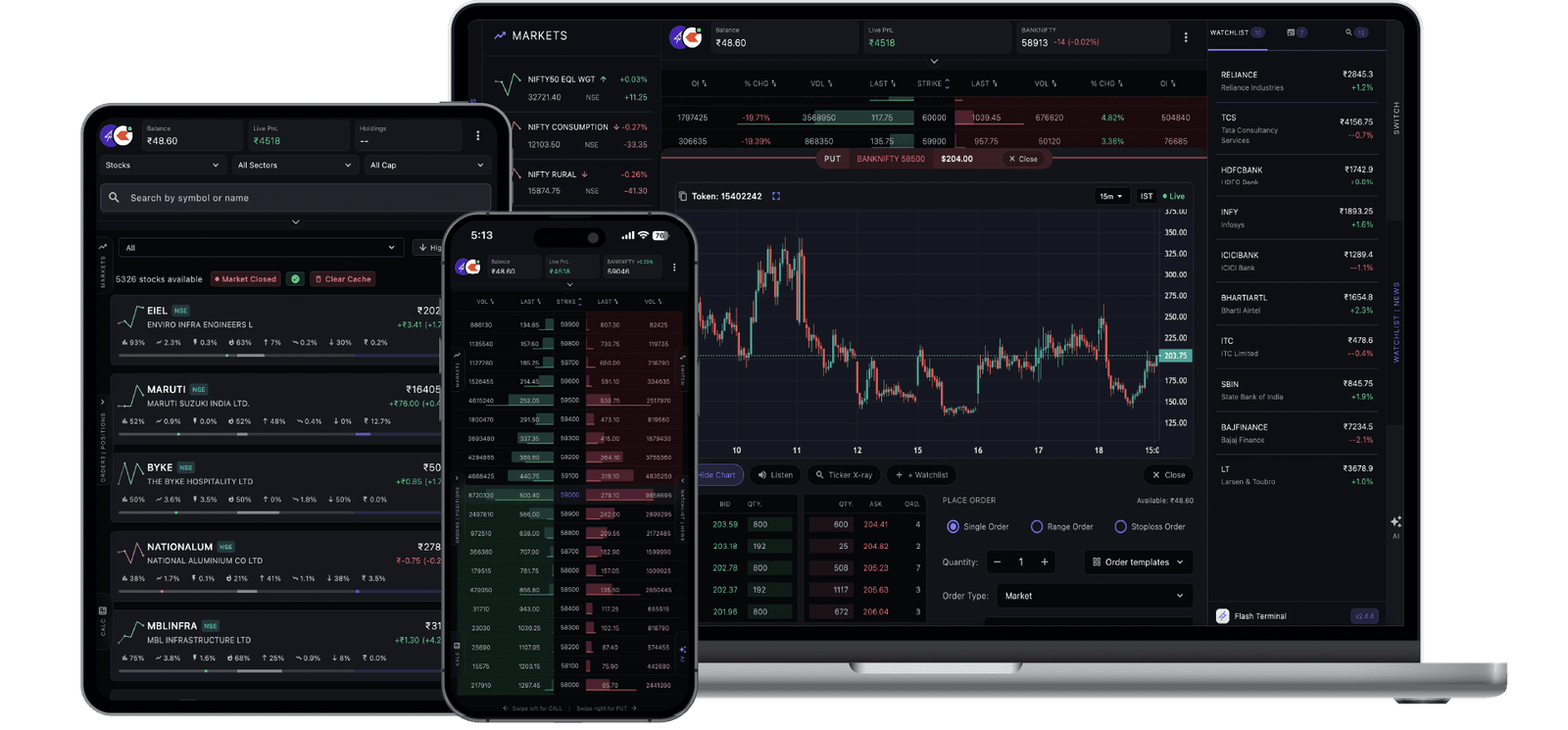 FlashTerminal dashboard