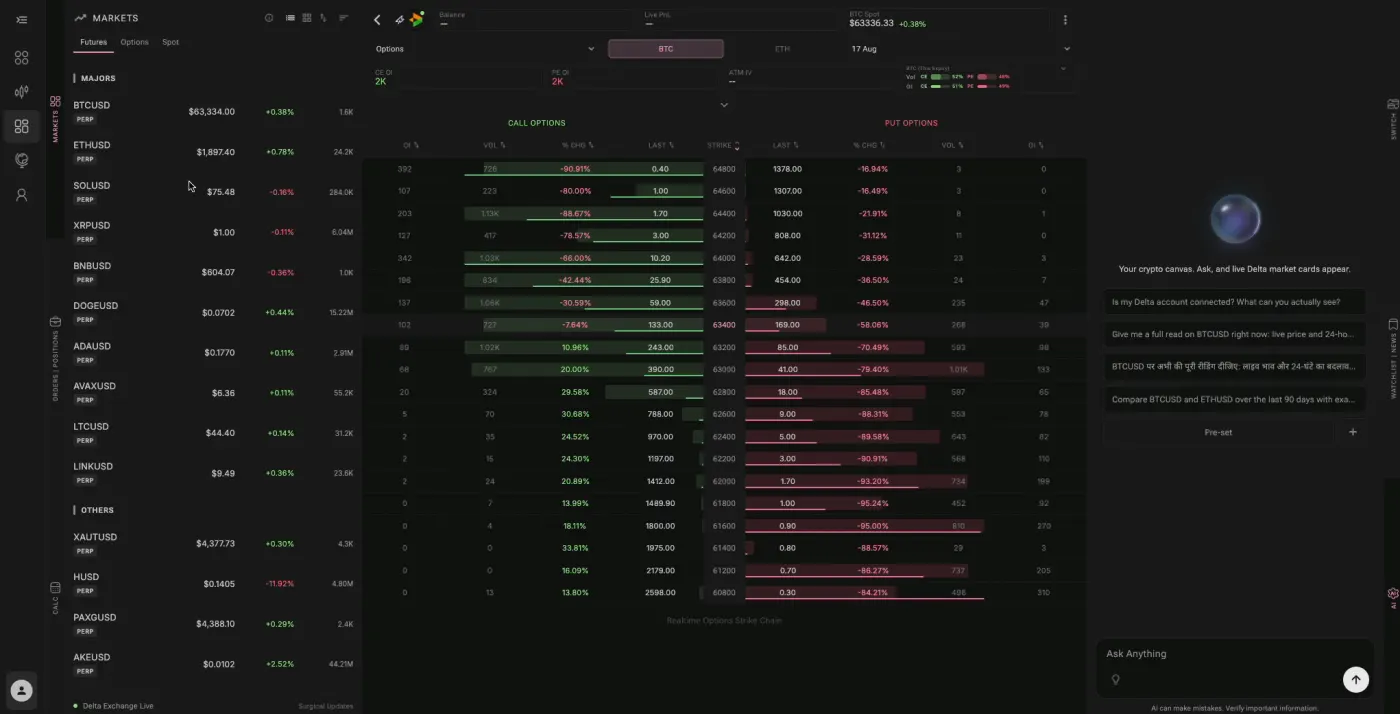 Crypto Terminal on desktop