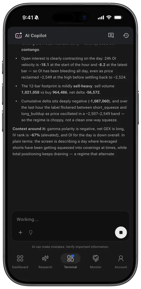 AI Copilot on the FlashTerminal phone app