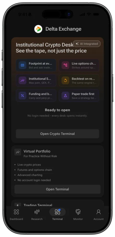 Institutional Crypto Desk on phone