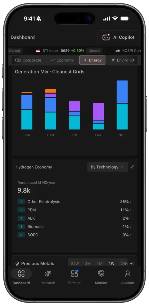 Energy dashboard on phone