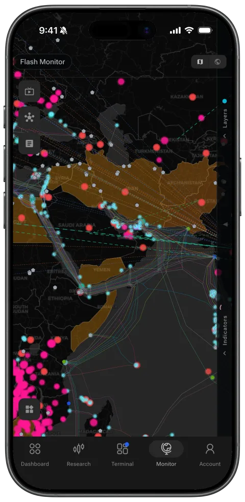 Flash Monitor map with live layers on phone